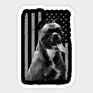 Dynamic Duo Fashionable American Flag the Boxer Dog Bond Sticker